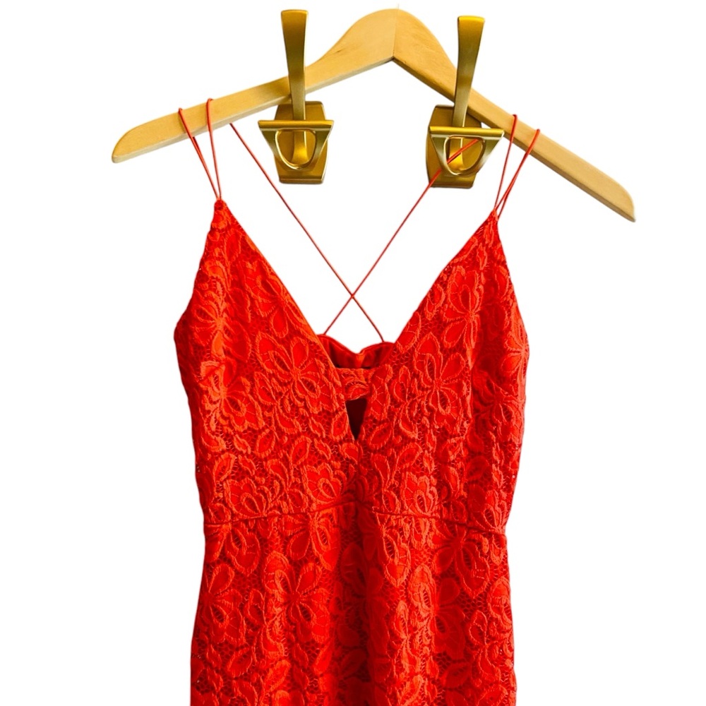 RIVER ISLAND NWT Aristopunk Red Lace Midi Dress US Size 2 - Picture 3 of 8
